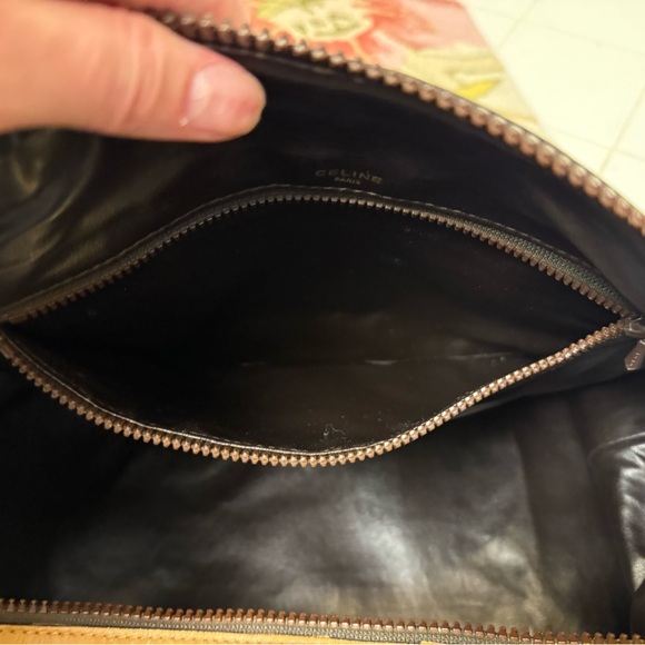 Vintage CELINE Macadam Top Handle 24 H Travel Bag Boston - Brown Printed Canvas - Picture 15 of 16